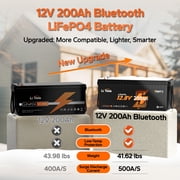 LiTime 12V 200Ah LiFePO4 Lithium Battery Low Temp Bluetoothfor RV Marine Solar