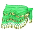 thumbnail image 1 of 1Pcs Green Chiffon Rectangular Hip Scarf for Belly Dancing 57x9.8in, 1 of 8