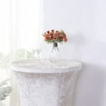 thumbnail image 5 of BalsaCircle White Round Fitted Cocktail Table Cover Crushed Velvet Tablecloth Party Events Decorations Supplies, 5 of 8