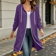 thumbnail image 4 of WIZUTIZ Women's Solid Color Oversized Zip Up Hoodie Long Coat Long Sleeve Pockets Loose Fit Casual Winter Warm Sweatshirt Outerwear, 4 of 7