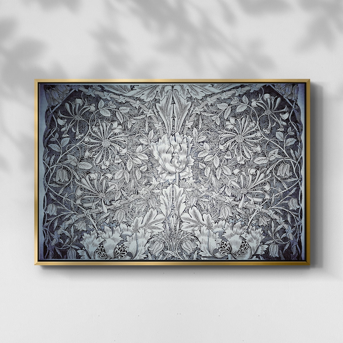 Vintage Abstract Print-LV Framed in Gold Wood Gallery Wrapped Canvas 27 in. x 41 in.