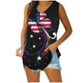 thumbnail image 2 of Wycnly Womens Tank Tops 4th of July Classic Patriotic Tunic Tee Tops Summer Fashion Star US Flag Print V-Neck Sleeveless Shirts Blouse Black XXL, 2 of 6