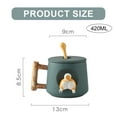 thumbnail image 2 of Taza de café de cerámica, taza con patrón de animales Shiba Inu 3D, interesante mango de diseño de madera y cuchara a juego, muy adecuada para regalos-420ml., 2 of 5
