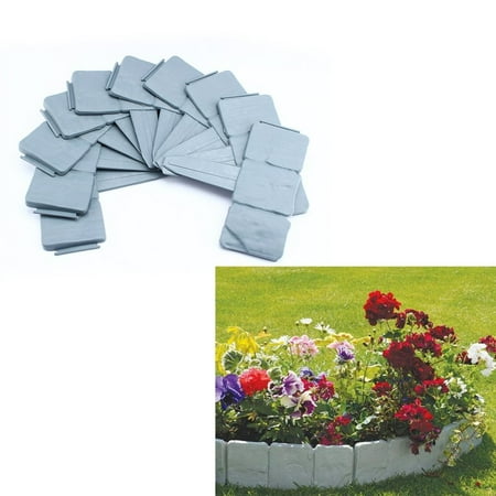 HURRISE 10Pcs Cobble Stone Landscaping Garden Border Flower Bed