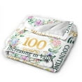thumbnail image 2 of LHSHID Happy 100th Birthday Throw Blanket Soft Fuzzy Fleece Blanket For Couch Bed Living Room Decoration 40x50in, 2 of 6