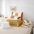 thumbnail image 6 of Homewish Modern Geometric Stripe 7-Piece King Bedding,Orange Gold White King Bed in a Bag,Reversible, 6 of 8