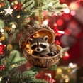 thumbnail image 1 of Adorno colgante de árbol de Navidad para animales del bosque, diseño caprichoso, decoración versátil, acrílico duradero, uso en temporada navideña, 10 cm, 1 of 5