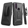 Shockproof Case For AT&T Motivate Max / Cricket Ovation 3 – With Kickstand & Tempered Glass Screen Protector