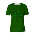 thumbnail image 4 of Plus Size Women's St. Patrick's Day Themed Casual Short Sleeve Printed Pullover Loose Fit Top, 4 of 4