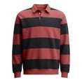 thumbnail image 3 of LEKWK Mens Shirts Long Sleeve Regular Fit Rugby Shirts Collared Casual Shirts Striped Color Block Fall Daily Streetwear Soft, 3 of 4