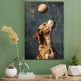 thumbnail image 2 of Bloodhound Cute Dog Volleyball Poster Canvas – Retro Bloodhound Dog Batter in Action With Volleyball for Themed Living Room, 2 of 5