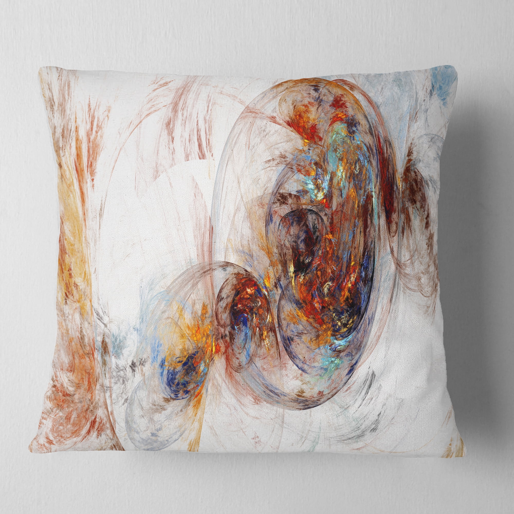 Designart Colored Smoke Brown - Abstract Throw Pillow - 16x16