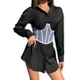 thumbnail image 2 of Kiapeise Women Waist Corset Sexy Chain Lace Perspective Shapewear Corset, 2 of 7