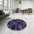 thumbnail image 4 of Ahgly Company Machine Washable Indoor Square Transitional Purple Sage Bush Purple Area Rugs, 3' Square, 4 of 7