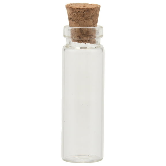 20* Clear Cork Glass Bottles Vials-transparent
