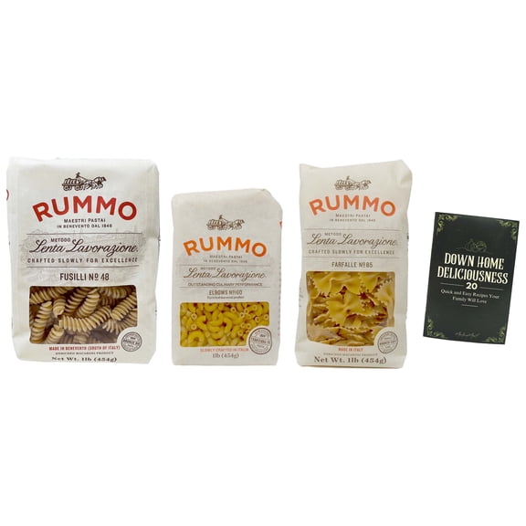 Rummo Imported Italian Pasta Variety Pack, Elbows, Farfalle & Fusilli, 16 oz Each (3 Pack) MerlinsMart Zine