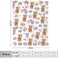 thumbnail image 2 of Highland Cow Blanket Cute Flower Animal Cow Throw Print Blanket Soft Flannel Plush Bedding Blankets for Kids Adults Travel Gifts 50"X40", 2 of 6