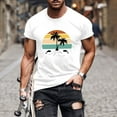 Beach Shirts For Men Graphic Tees Sunset Printed Short Sleeve T Shirts ...