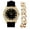 Black-Gold, variant on Mens Silver Big Rocks with Roman Numerals Fully Iced Out Colorful Dial Watch w/Bling'ed Out Cuban Shiny Silver Bracelet - ST10327 RN Cuban (Shiny Silver)