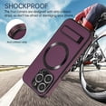 thumbnail image 6 of Ancove for iPhone 11 Pro Magnetic Case,[Compatible with Mag Safe],Shockproof Business PU Leather Ultra Slim Thin Case Cover with Built-in Kickstand for iPhone 11 Pro,Winered, 6 of 7