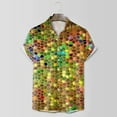 thumbnail image 5 of ChaoLingNeng Mardi Gras Button Up Shirts Men,Mens Mardi Sequin Fashion Digital 3D Printed Short Sleeve Lapel Button Down Shirt Top,Carnival Printed Fashion Blouse, 5 of 5