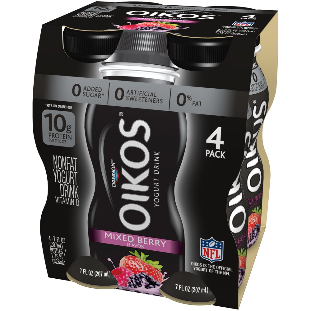 Dannon Oikos FatFree Mixed Berry Yogurt Drink, 7 Fl. Oz., 4 Bottles