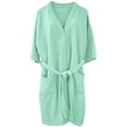 thumbnail image 1 of Bata De Baño Rasurada 100% Algodón Absorbente, Extra Suave con Bolsillos Laterales y Cinturón - Unisex y Unitalla-Menta, 1 of 1