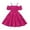 czb# Hot Pink179, variant on CUZIBR Girls Off-Shoulder Dress Spaghetti Strap Puff Short Sleeve Smocked Ruffles Tiered Solid Color High Waist Princess Wedding Party Winter Dress,Red,2-3 Years