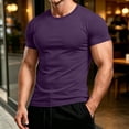 thumbnail image 2 of Mens T Shirts Casual Basic Short Sleeve Crewneck Tops Summer Gym Workout Athletic Lightweight Performance Tees Dark Purple L, 2 of 7