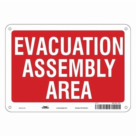 Safety Sign, 7 in Height, 10 in Width, Aluminum, Vertical Rectangle, English