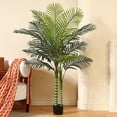thumbnail image 6 of 2 Pack Artificial Golden Cane Palm Plants 5 Feet Fake Tree for Home Decor Indoor Outdoor Faux Areca Palm Tree in Pot for Home Office Perfect Housewarming Gift,Set of 2, 6 of 9