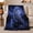 Glowing Eye Owl, variant on Printed Flannel Throw Blanket with Mystical Celestial Owl Gemstone Crown Cosmic Fantasy Art