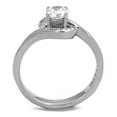 thumbnail image 3 of High polished (no plating) Stainless Steel Ring with AAA Grade CZ in Clear for Women Clear Stone Color Style TK2116 Size 8, 3 of 4