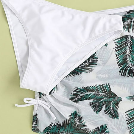 

Gubotare Kids Child Girls 3 Piece Swimsuits Bathing Suit Soild Bikini Tops Underpants Print Skirt Swimwear Set Kids Bathing Suit White 9-12 Years