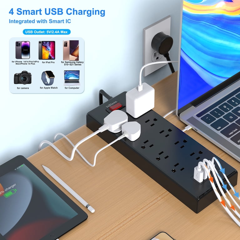 JcBlaon 14-In-1 Power Strip with USB Ports photo 2
