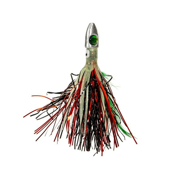 Naiovety Anzuelo de cebo para agua de mar, cebos de alambre de plumas portátiles suaves, aparejo útil, de pesca práctica, calamar de agua Pescar cabeza de plata 30g