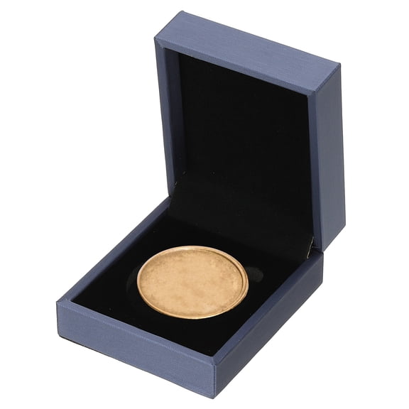 Coin Display Box Coin Presentation Display Box Coin Box Coin Case with Coin Holder Square Fit 50mm Coin for Silver Dollar Collectors, Blue