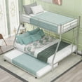 thumbnail image 3 of MERAX  Twin over Full Metal Bunk Bed with Twin-size Trundle Silver, 3 of 5