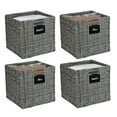 thumbnail image 1 of DECOMOMO Wicker Baskets Storage Organization Waterproof Plastic Storage Cubes for Toys, Books, Clothes (Set of 4 - Grey), 1 of 6