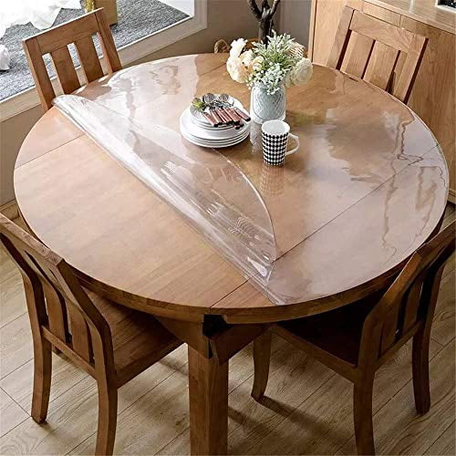 Thick Clear Round Table Cover, Clear Dining Room Table Protector