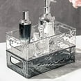 thumbnail image 1 of Organizador de Cosméticos Acrílico - Caja de Almacenamiento Apilable con Diseño de Glaciar, Organizador de Escritorio Transparente con Base Antideslizante, 26,2 X 15,5 X 7,6 Cm, Gris/Plateado, 1 of 6