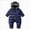 Navy, variant on 6-12 Months Newborn Baby Winter Snowsuit Fleece Lined Hooded Footed Romper With Cute Bear Ears Infant Zipper Padded Jumpsuit One-Piece Footed Romper Newborn Gift