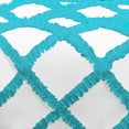 thumbnail image 4 of 5 Piece Luxury Two Tone Diamond Ruffle Pattern Comforter Set Super Soft, All Season 800 Thread Count 100% Egyptian Cotton King/California King Size Turquoise Blue/White Solid Color, 4 of 4