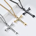 thumbnail image 3 of Cross Necklace for Men Stainless Steel Wrench Cross Pendant Necklace with 24" Box Chain Jewelry for Men Father Son Boyfriend, 3 of 4