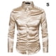 thumbnail image 2 of Minnieouse Camisa transpirable para hombre Satén con mangas largas - Trabajo Boda o hogar Camisa para hombre Manga larga formal Caqui grande S Type3 NO3, 2 of 6