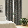 thumbnail image 3 of Ambesonne Fishing Theme Window Curtains, Fishes and Fishermans, Each 28" W x 84" L, Dark Taupe Multicolor, 3 of 5