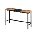 thumbnail image 2 of Kitchen Dining Table, Pub Table, Long Dining Table Set with 3 Stools, Natural+Black, 2 of 9