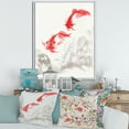 thumbnail image 2 of Designart 'Ancient Gold Fishes' Nautical & Coastal Framed Canvas Wall Art Print, 2 of 5