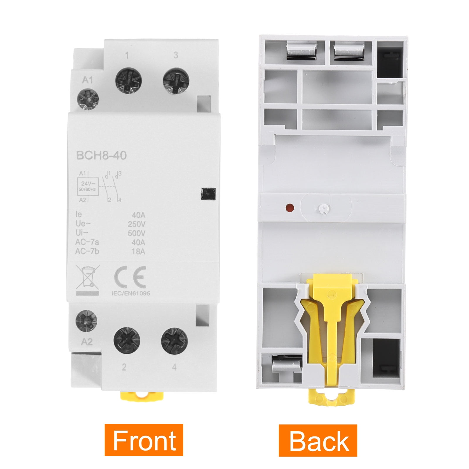 Uxcell AC Contactor 40A 2 Pole 2NO 24V Load and Lighting Circuit Control DIN Rail Mount