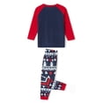 thumbnail image 6 of Family Matching Christmas Pajamas, Cartoon Snowman Print Long-Sleeved Tops + Christmas Tree Pattern Trousers/Romper, 6 of 10